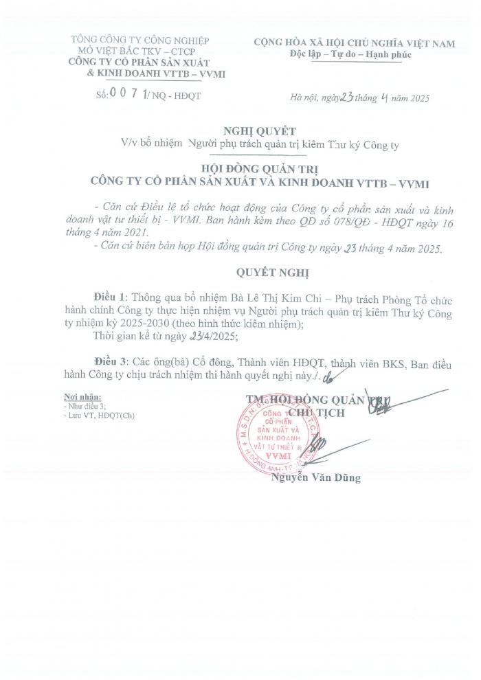 CBTT Người phụ trách quản trị công ty