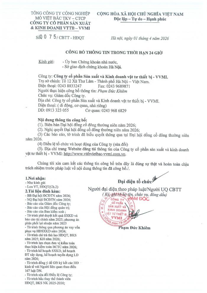 CBTT trong thời hạn 24 giờ 