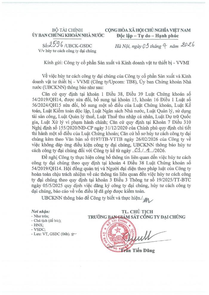 Huỷ tư cách công ty đại chúng