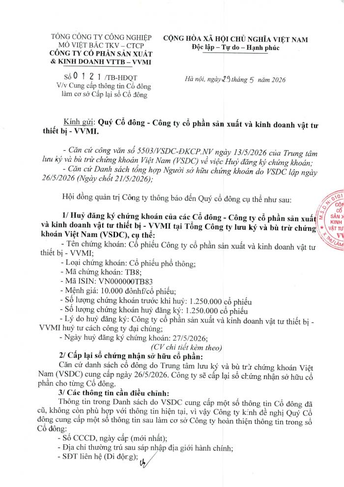 CBTT cung cấp thông tin cổ đông làm cơ sở Cấp lại sổ cổ đông 